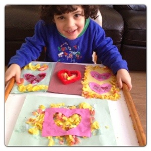Crafty Kids Valentine’s Day Cards with Petals